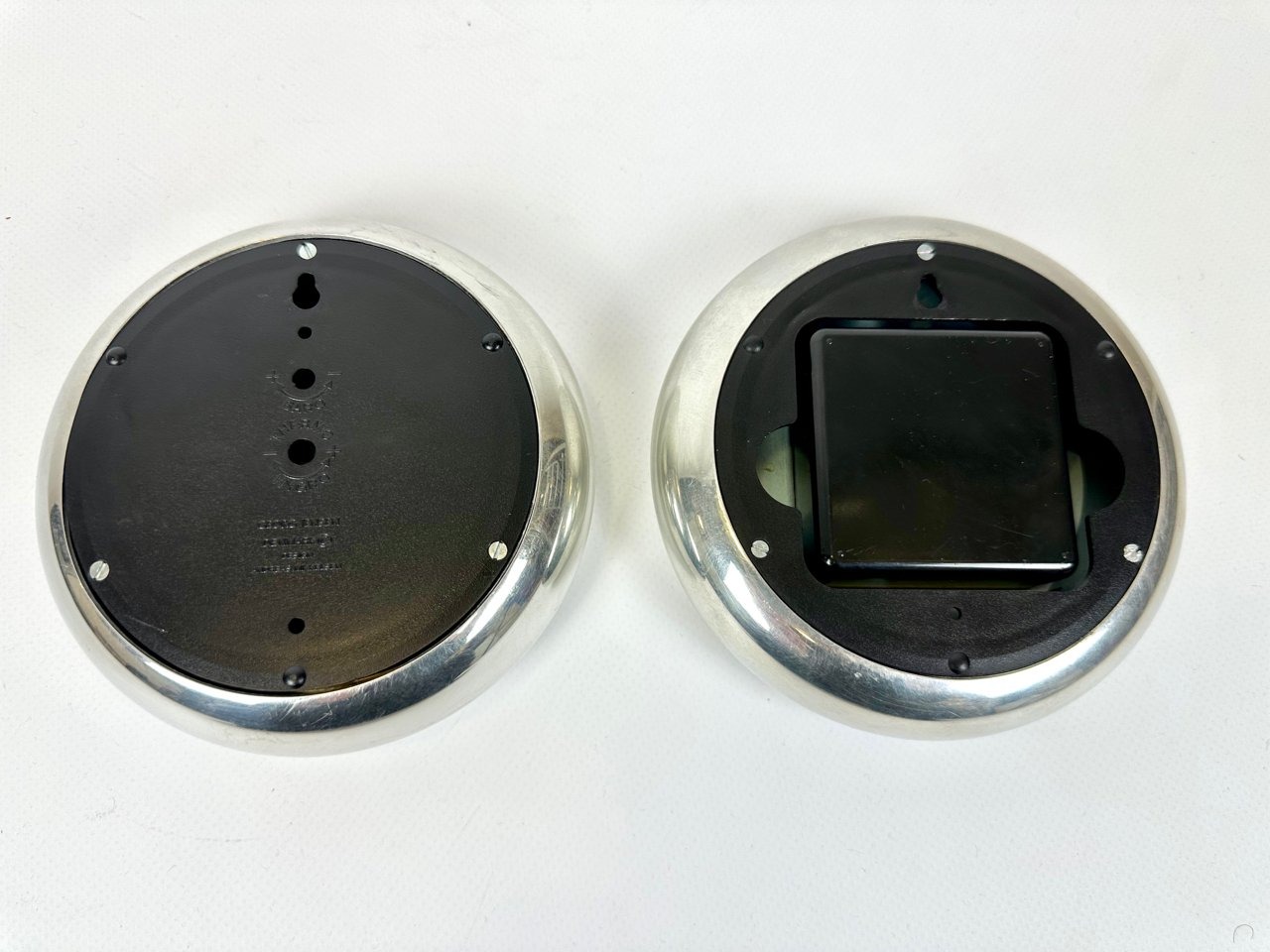 Vintage clock and thermometer, designed by Andreas Mikkelsen, manufactured by Georg Jensen, Denmark, 1990s