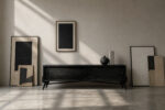 Modernistyczny sideboard dębowy w ciemnym kolorze, Skandynawia, lata 60