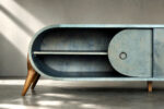 Rounded turquoise sideboard, Italy, 1960s