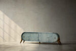 Rounded turquoise sideboard, Italy, 1960s