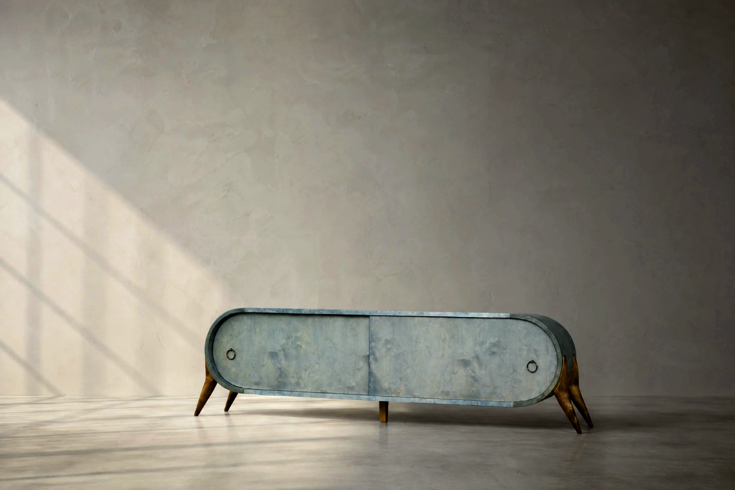Rounded turquoise sideboard, Italy, 1960s