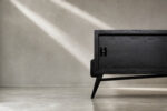 Modernistyczny sideboard dębowy w ciemnym kolorze, Skandynawia, lata 60
