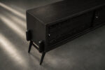 Modernistyczny sideboard dębowy w ciemnym kolorze, Skandynawia, lata 60