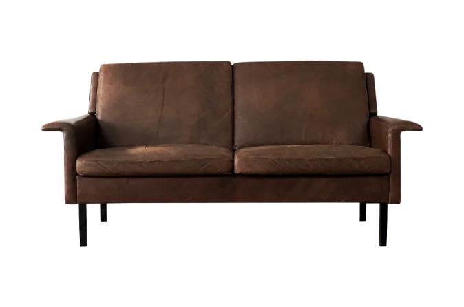 Dwuosobowa sofa skórzana model 3330, proj. Arne Vodder dla Fritz Hansen, Dania, lata 60