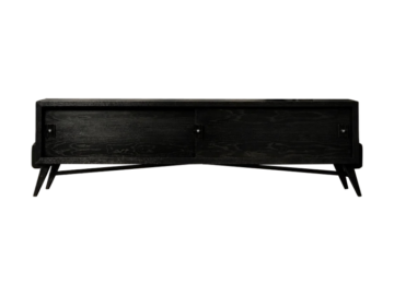 Modernistyczny sideboard dębowy w ciemnym kolorze, Skandynawia, lata 60