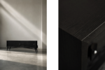 Modernistyczny sideboard dębowy w ciemnym kolorze, Skandynawia, lata 60