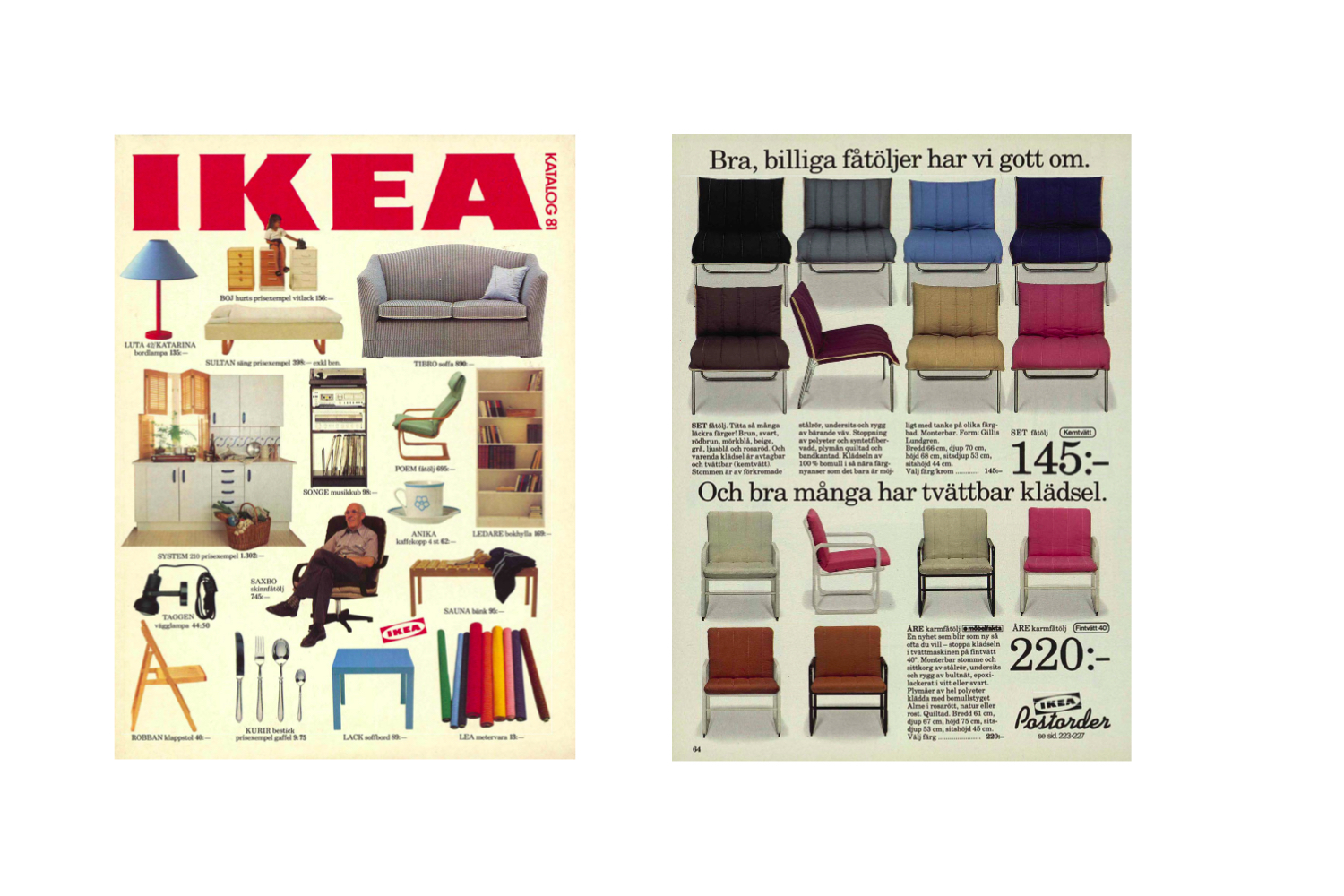 Para foteli ze skóry SET, IKEA, Szwecja, lata 80