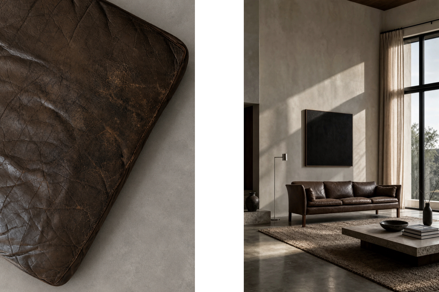 Skórzana sofa Cromwell, proj. Arne Norell, Szwecja, lata 60