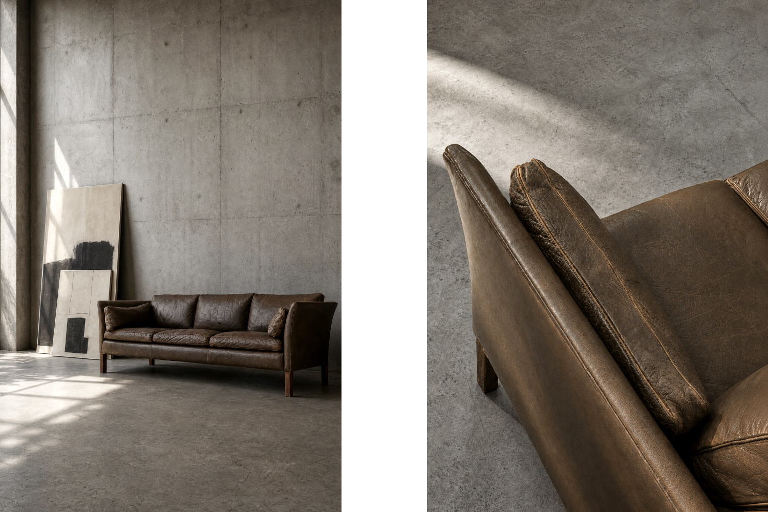Skórzana sofa Cromwell, proj. Arne Norell, Szwecja, lata 60
