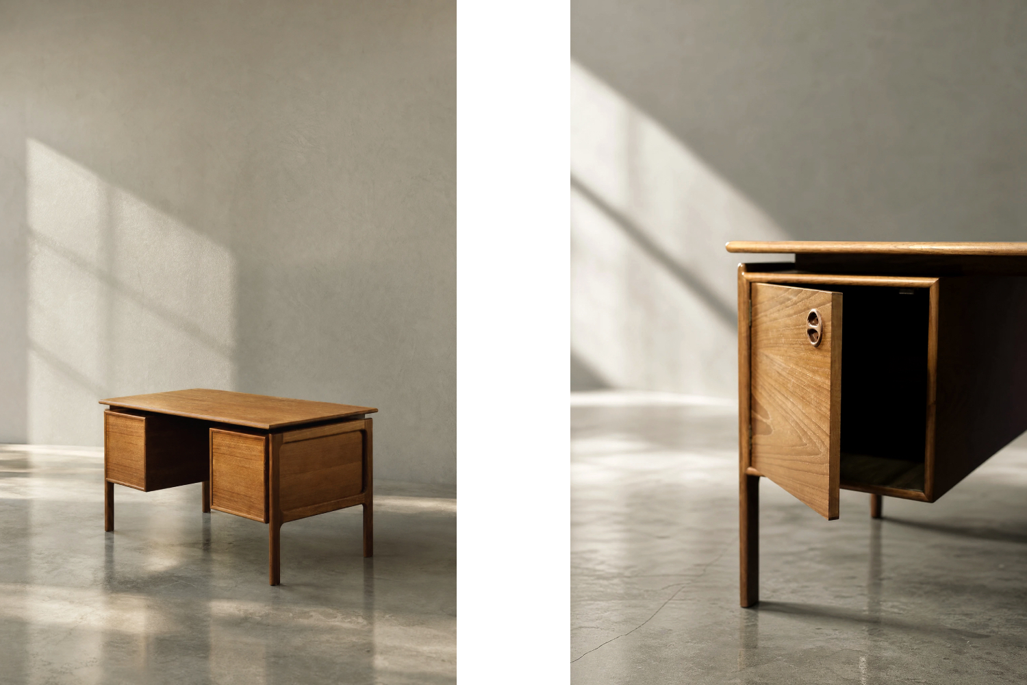 Modernistyczne biurko tekowe, proj. Arne Vodder dla GV Møbler, Dania, 1960