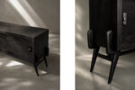 Modernistyczny sideboard dębowy w ciemnym kolorze, Skandynawia, lata 60