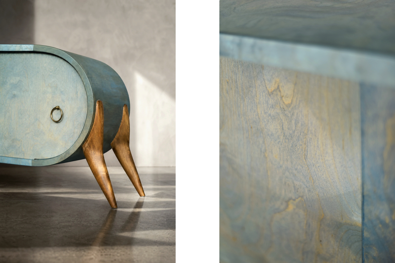 Rounded turquoise sideboard, Italy, 1960s