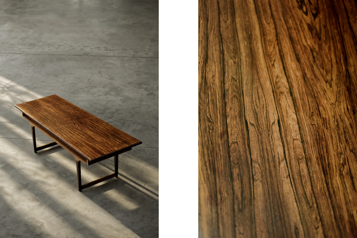 Rosewood coffee table with shelf, Denmark, 1960s