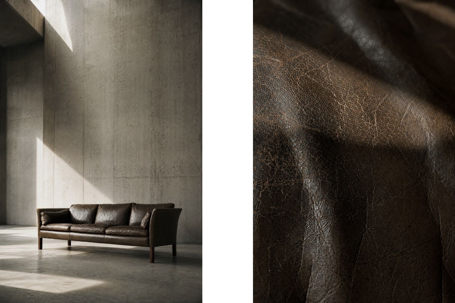 Skórzana sofa Cromwell, proj. Arne Norell, Szwecja, lata 60