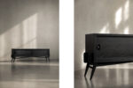 Modernistyczny sideboard dębowy w ciemnym kolorze, Skandynawia, lata 60