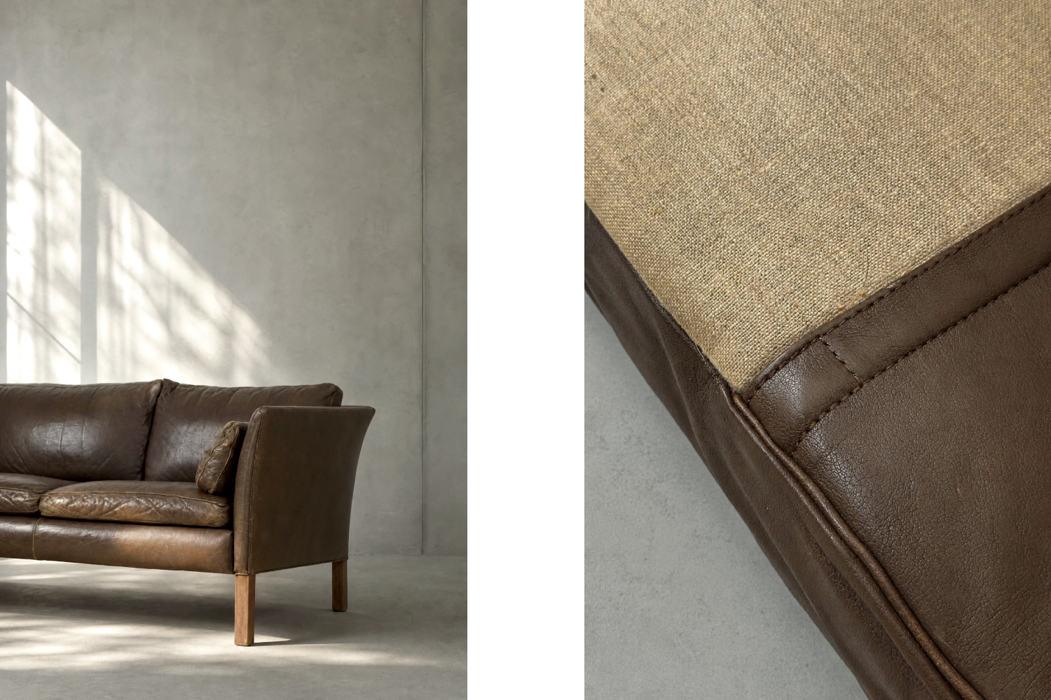 Skórzana sofa Cromwell, proj. Arne Norell, Szwecja, lata 60