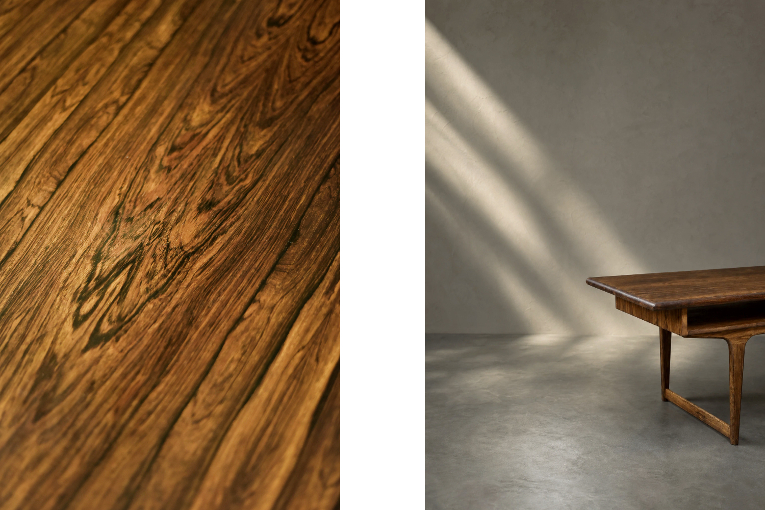 Rosewood coffee table with shelf, Denmark, 1960s