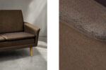 Three-seater brown sofa, designed by Folke Ohlsson, Fritz Hansen, Denmark, 1960s