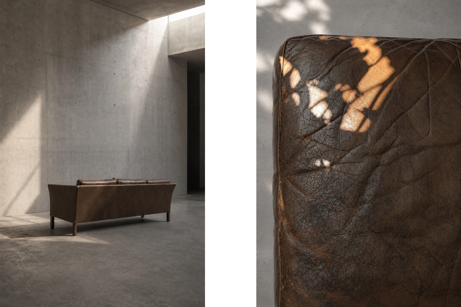 Skórzana sofa Cromwell, proj. Arne Norell, Szwecja, lata 60