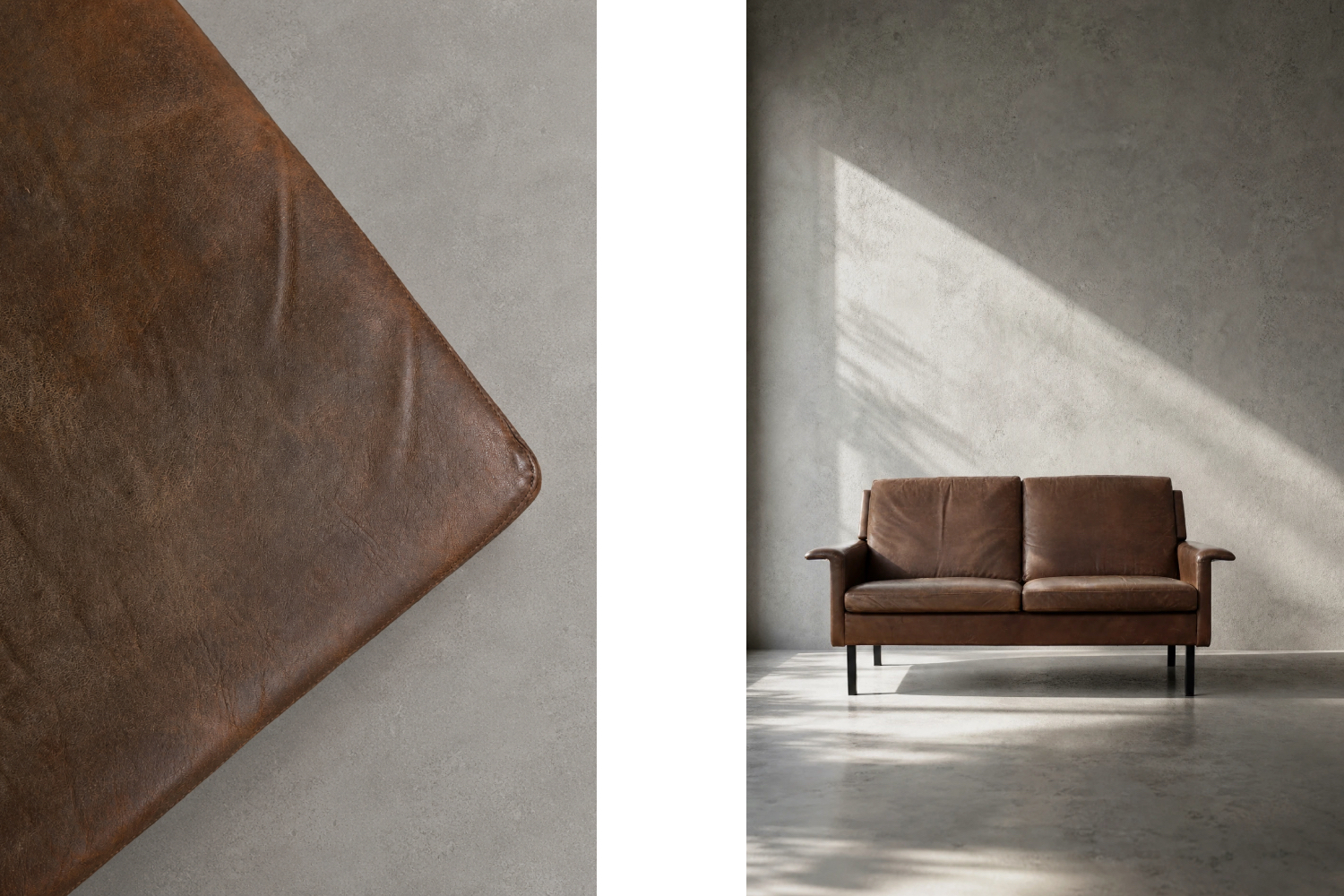 Dwuosobowa sofa skórzana model 3330, proj. Arne Vodder dla Fritz Hansen, Dania, lata 60