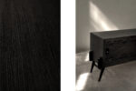 Modernistyczny sideboard dębowy w ciemnym kolorze, Skandynawia, lata 60