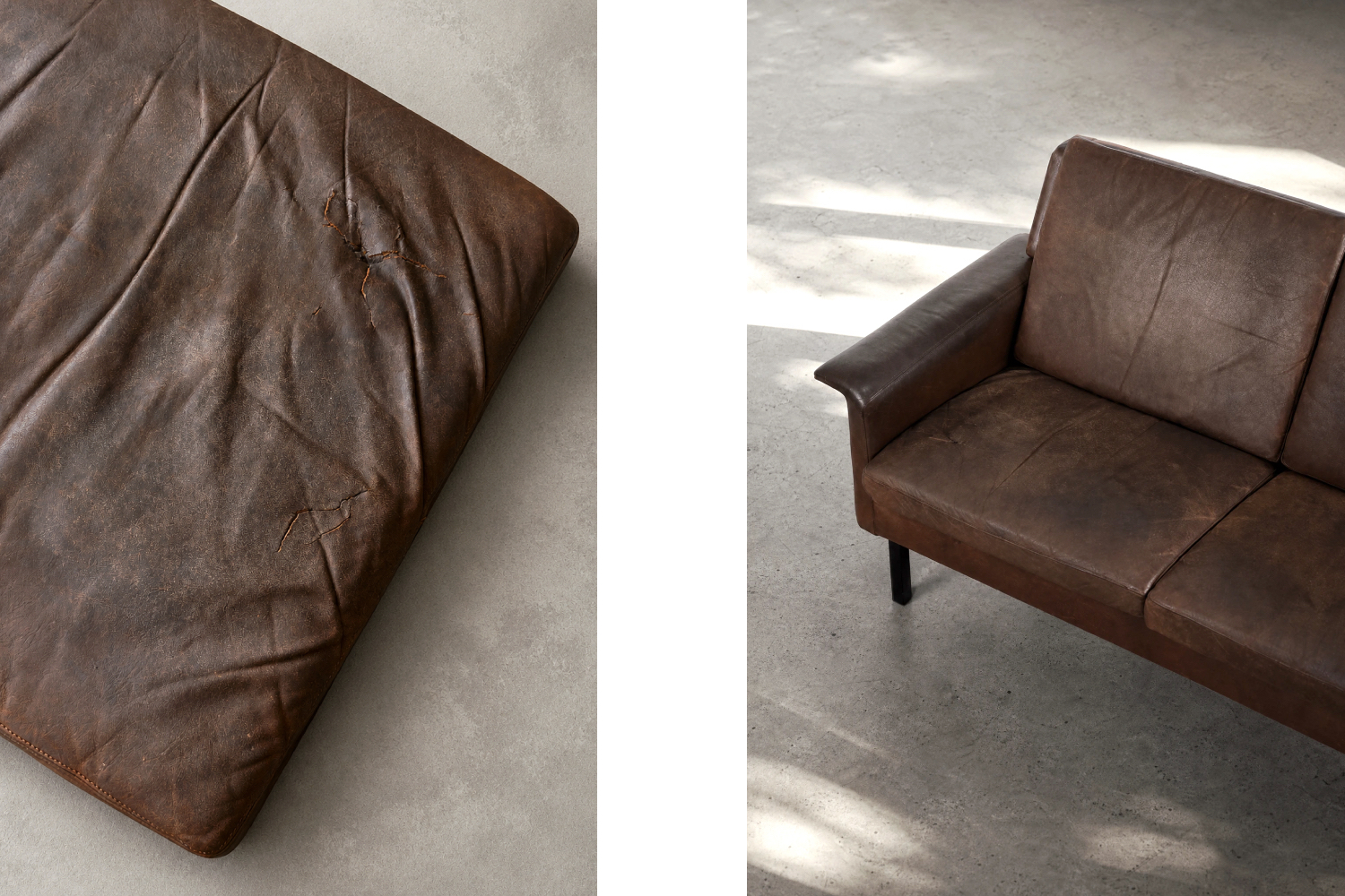Dwuosobowa sofa skórzana model 3330, proj. Arne Vodder dla Fritz Hansen, Dania, lata 60