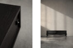Modernistyczny sideboard dębowy w ciemnym kolorze, Skandynawia, lata 60
