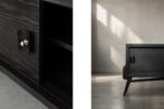 Modernistyczny sideboard dębowy w ciemnym kolorze, Skandynawia, lata 60