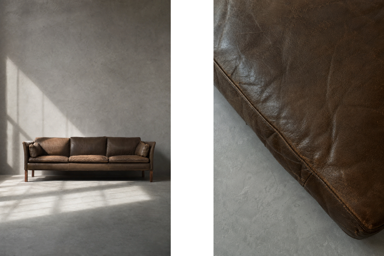 Skórzana sofa Cromwell, proj. Arne Norell, Szwecja, lata 60