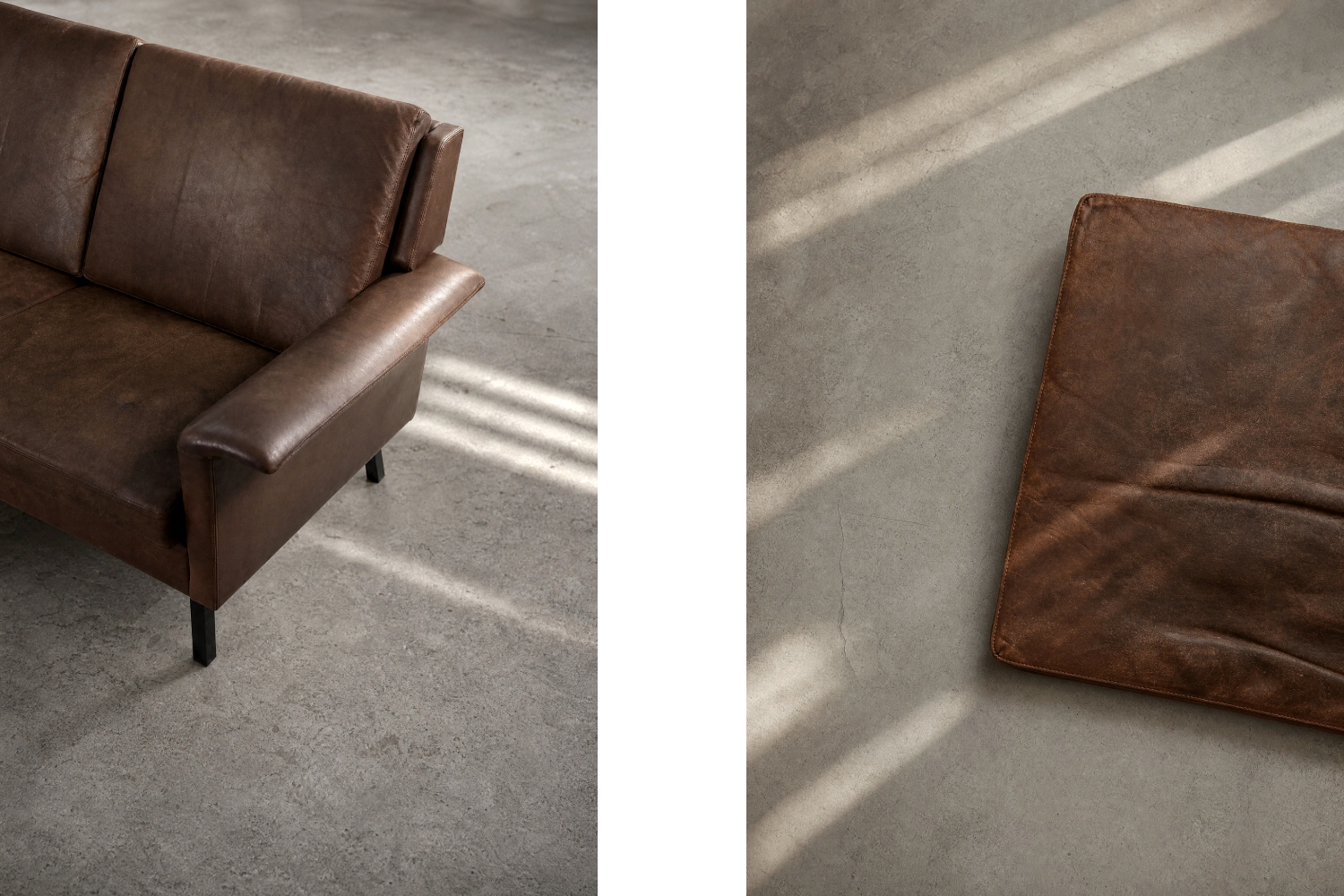 Dwuosobowa sofa skórzana model 3330, proj. Arne Vodder dla Fritz Hansen, Dania, lata 60