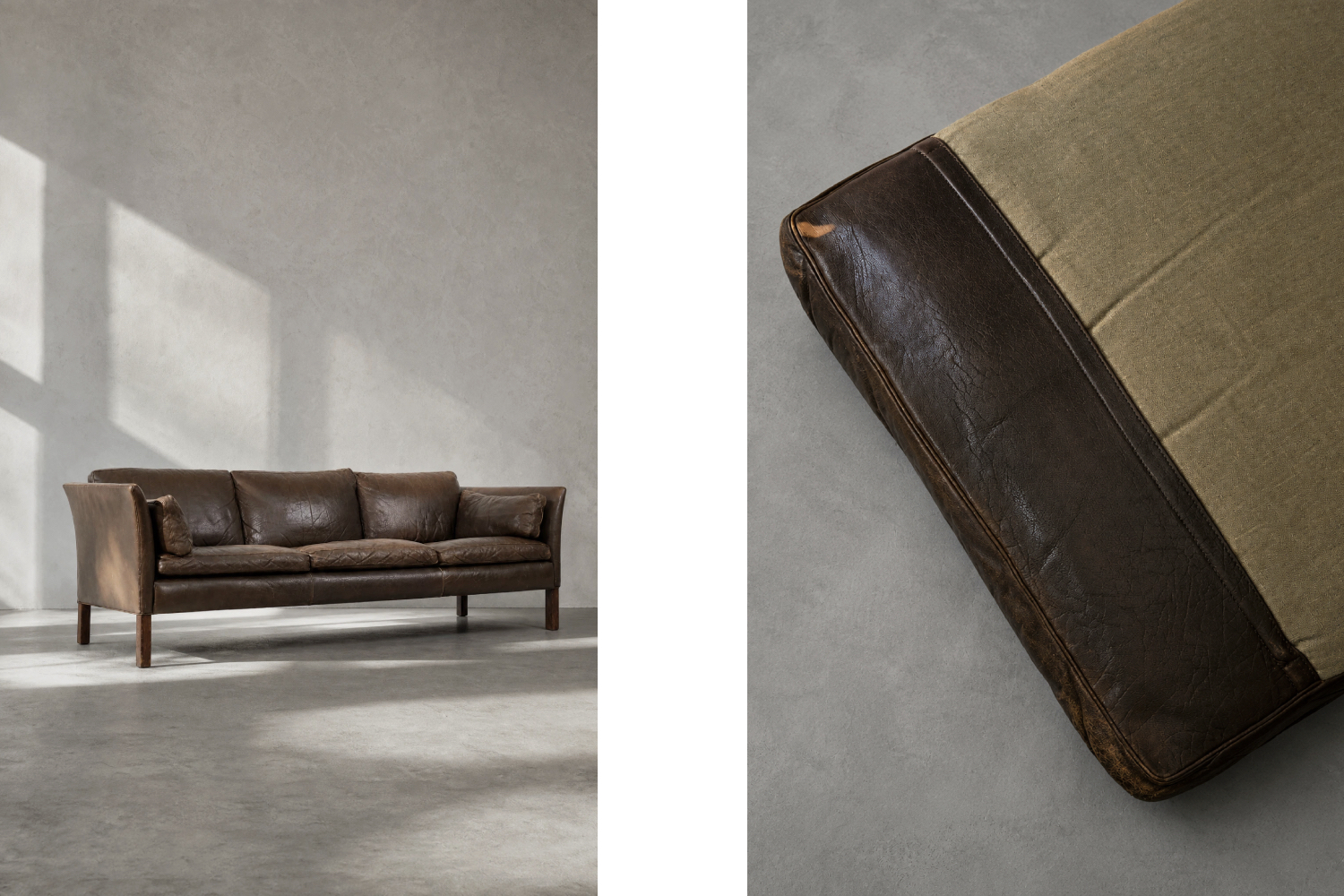 Skórzana sofa Cromwell, proj. Arne Norell, Szwecja, lata 60
