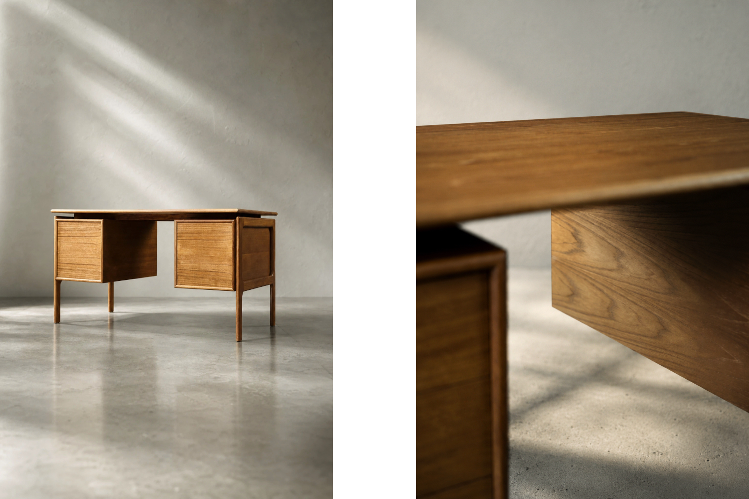 Modernistyczne biurko tekowe, proj. Arne Vodder dla GV Møbler, Dania, 1960
