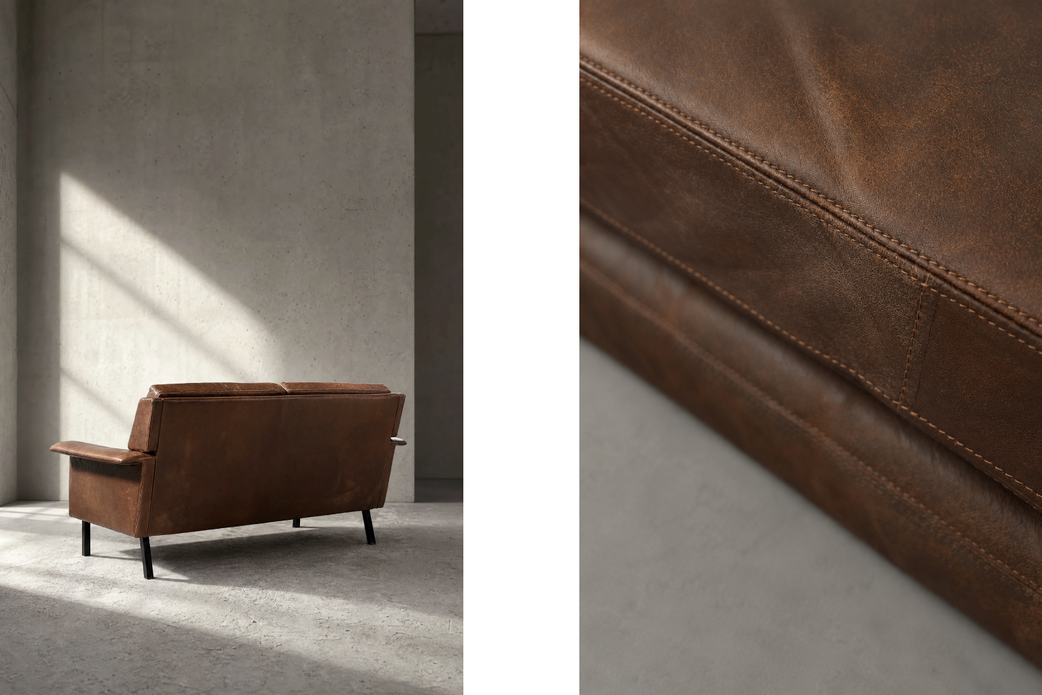Dwuosobowa sofa skórzana model 3330, proj. Arne Vodder dla Fritz Hansen, Dania, lata 60