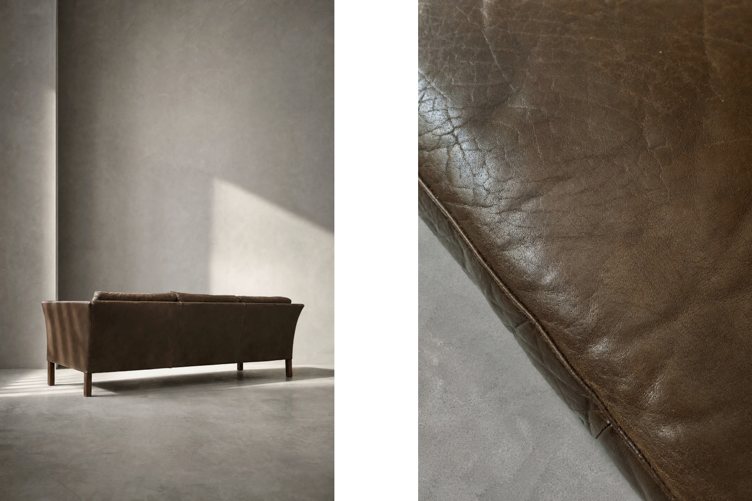 Skórzana sofa Cromwell, proj. Arne Norell, Szwecja, lata 60