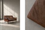 Dwuosobowa sofa skórzana model 3330, proj. Arne Vodder dla Fritz Hansen, Dania, lata 60