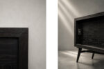 Modernistyczny sideboard dębowy w ciemnym kolorze, Skandynawia, lata 60