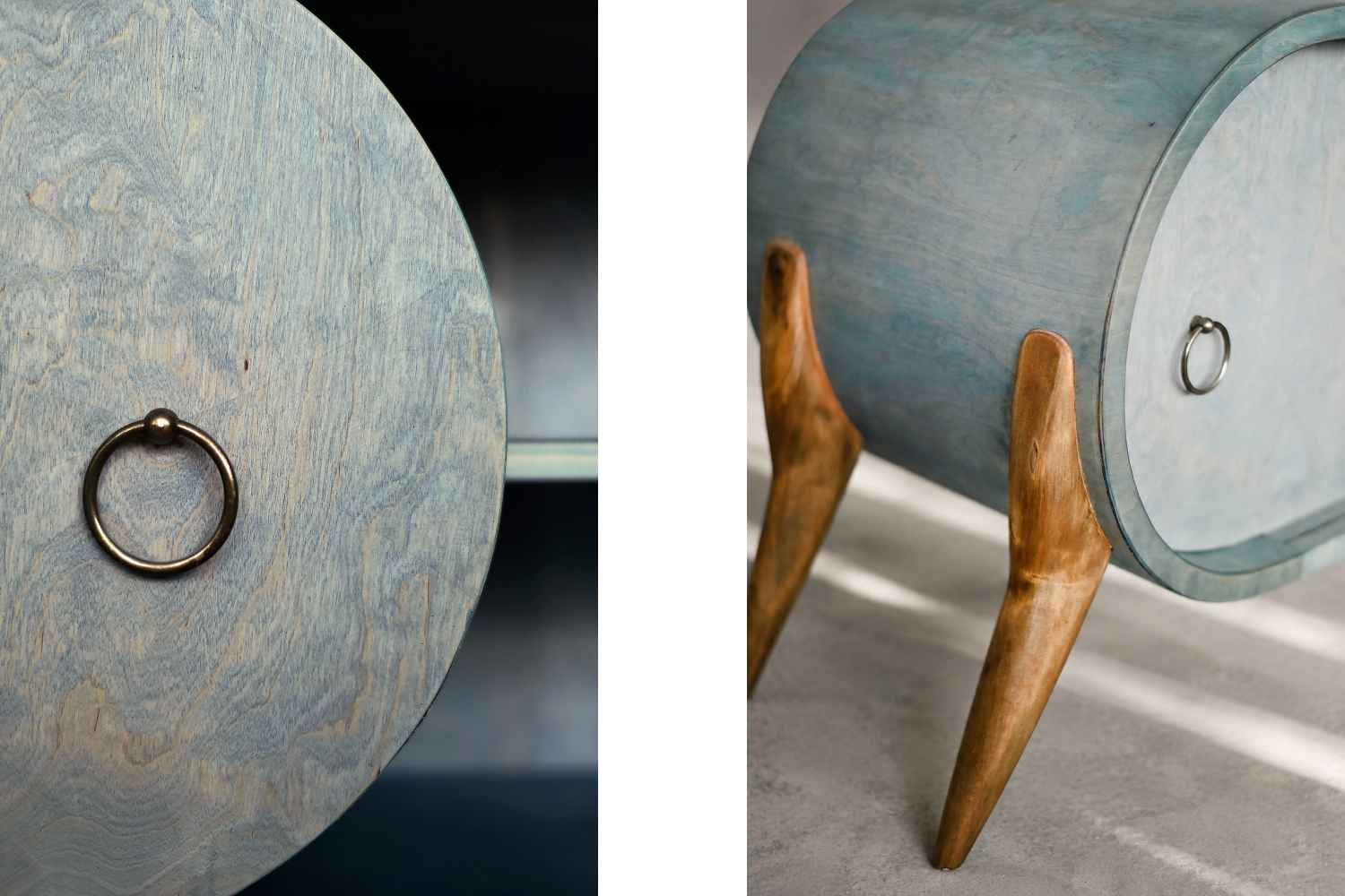 Rounded turquoise sideboard, Italy, 1960s