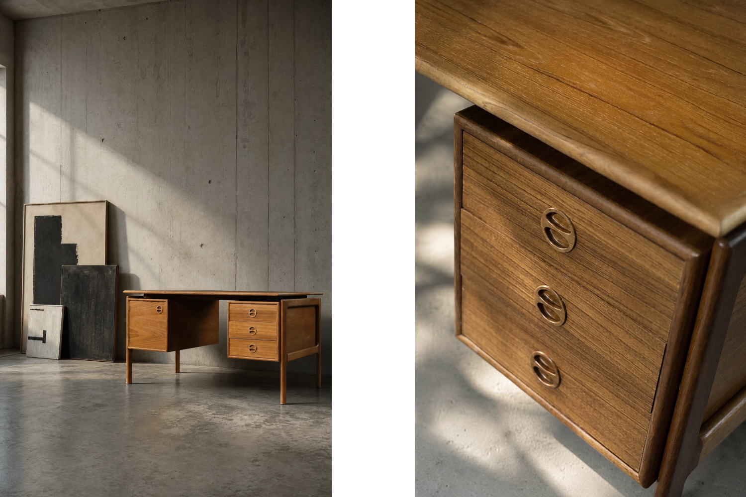 Modernistyczne biurko tekowe, proj. Arne Vodder dla GV Møbler, Dania, 1960