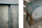 Rounded turquoise sideboard, Italy, 1960s