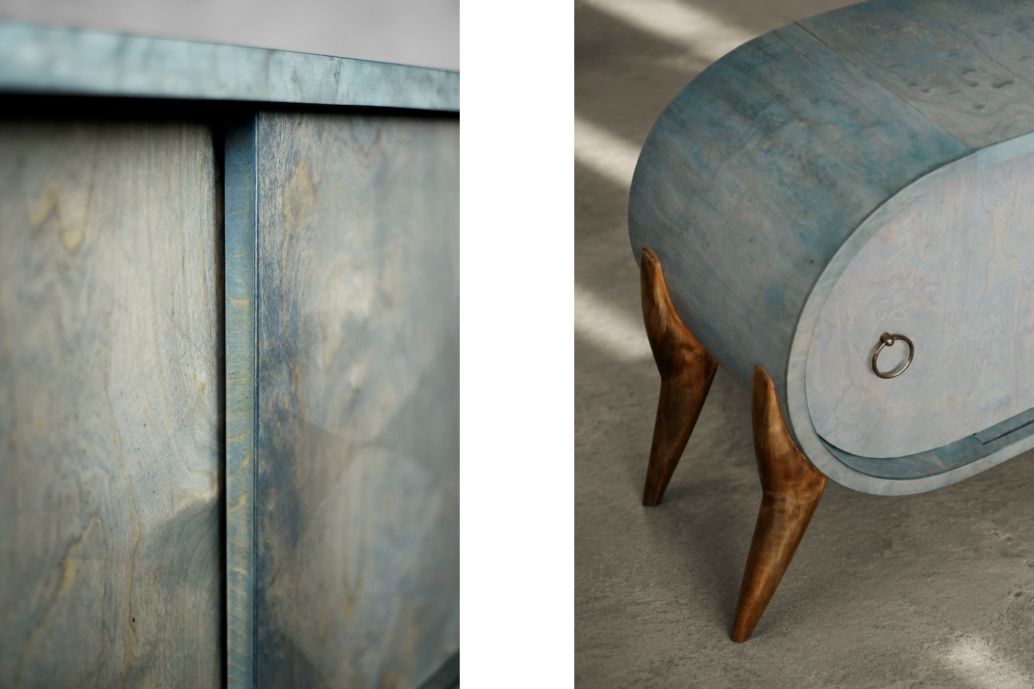Rounded turquoise sideboard, Italy, 1960s