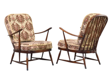 Para foteli vintage proj. Lucian Ercolani, prod. Ercol, Wielka Brytania, lata 60