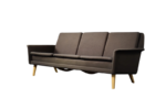 Three-seater brown sofa, designed by Folke Ohlsson, Fritz Hansen, Denmark, 1960s