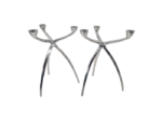 2 Space Age aluminium candlesticks, 1960s