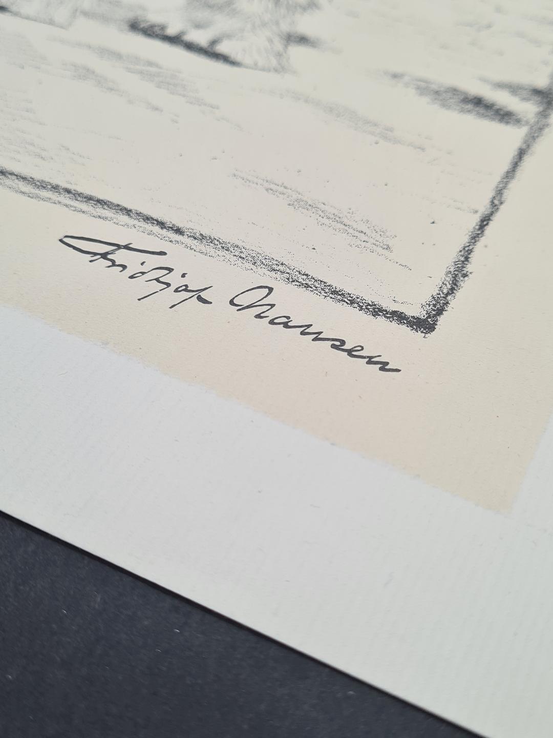 Polar bear, lithograph, Fridtjof Nansen, Norway, 1974