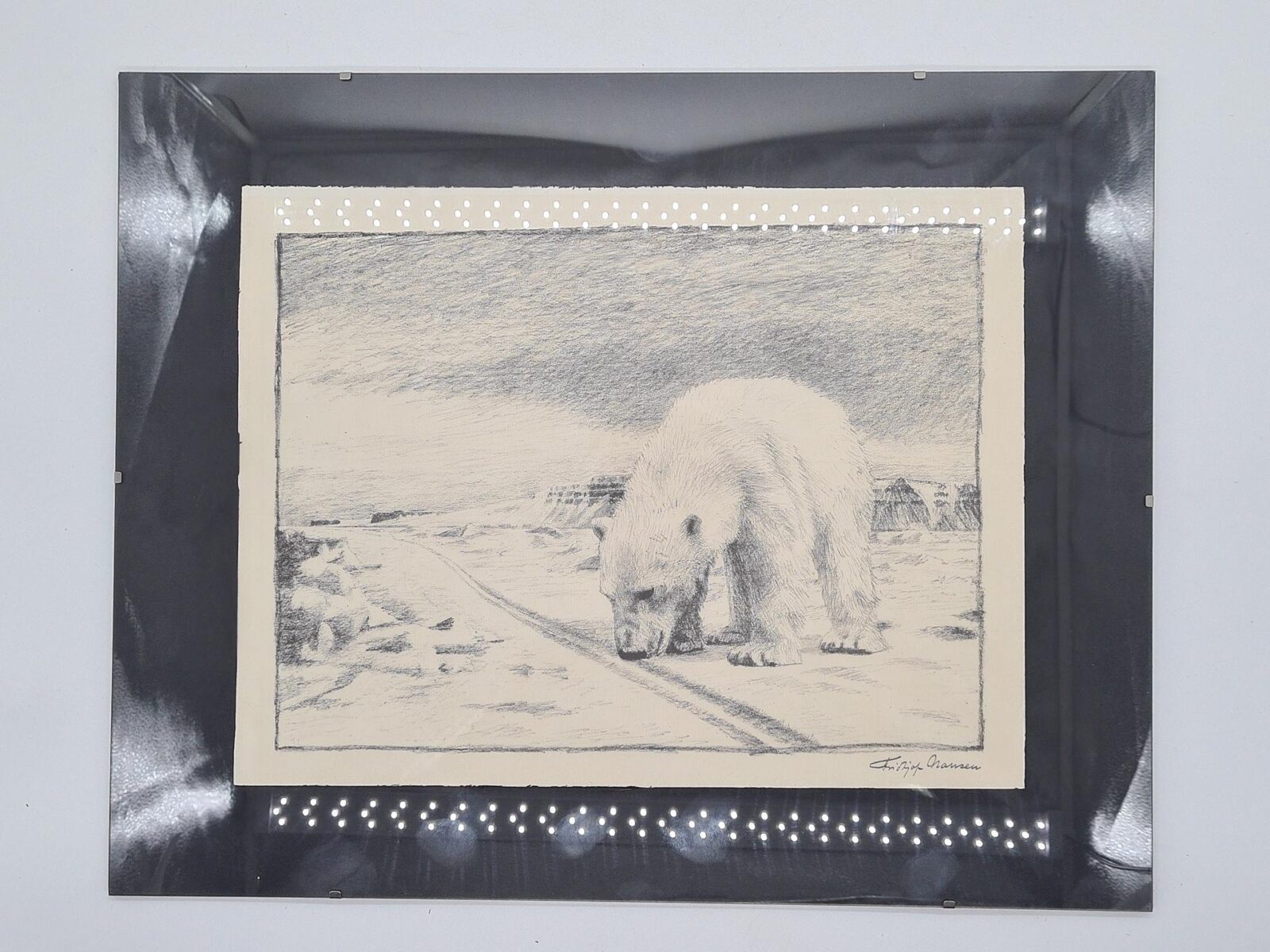 Polar bear, lithograph, Fridtjof Nansen, Norway, 1974