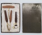Bar Set with Wooden Handles, Echt Vergoldet, Germany, 1960s