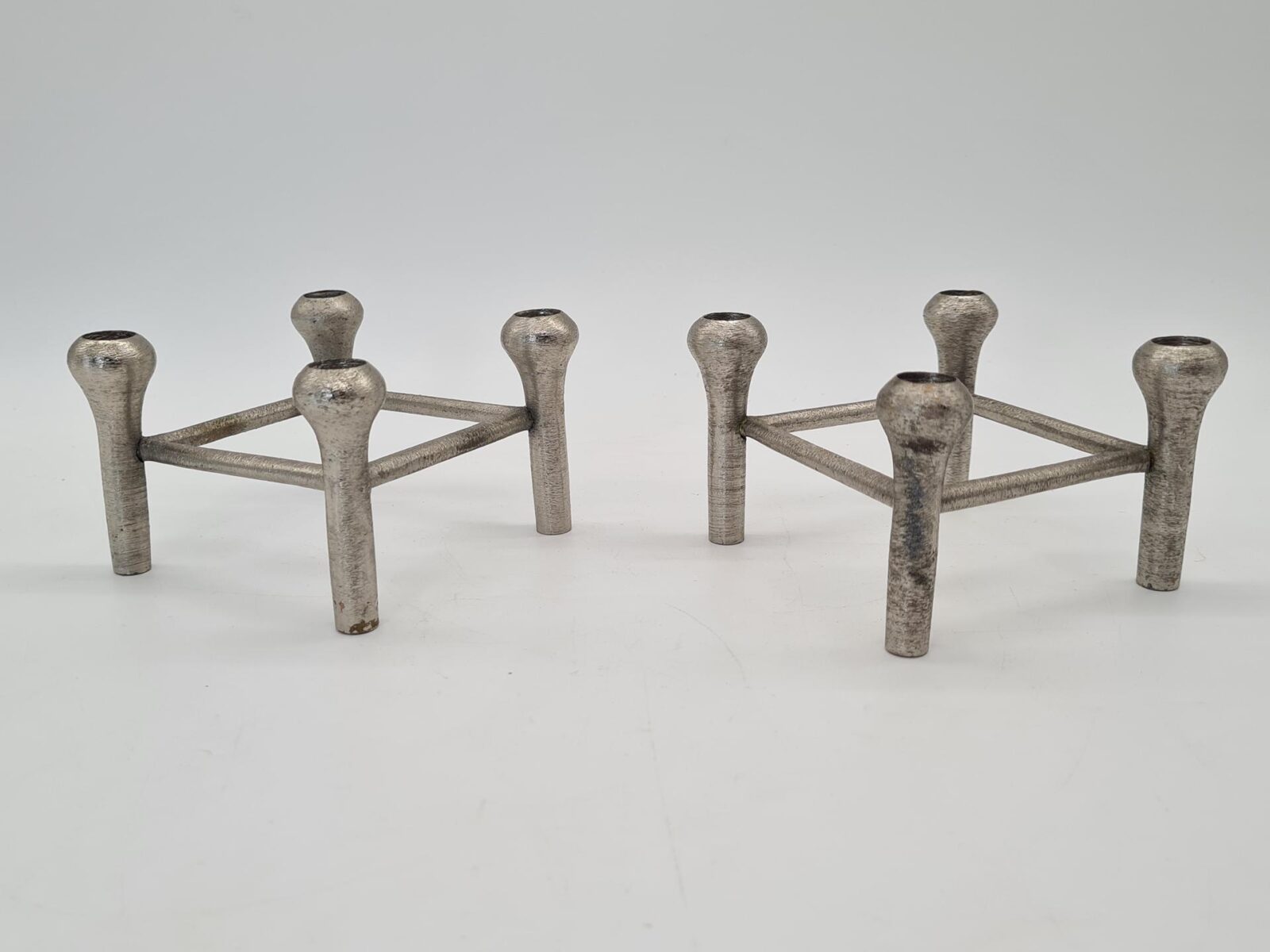 Scandinavian modular aluminium candleholders, Germany, 1970s