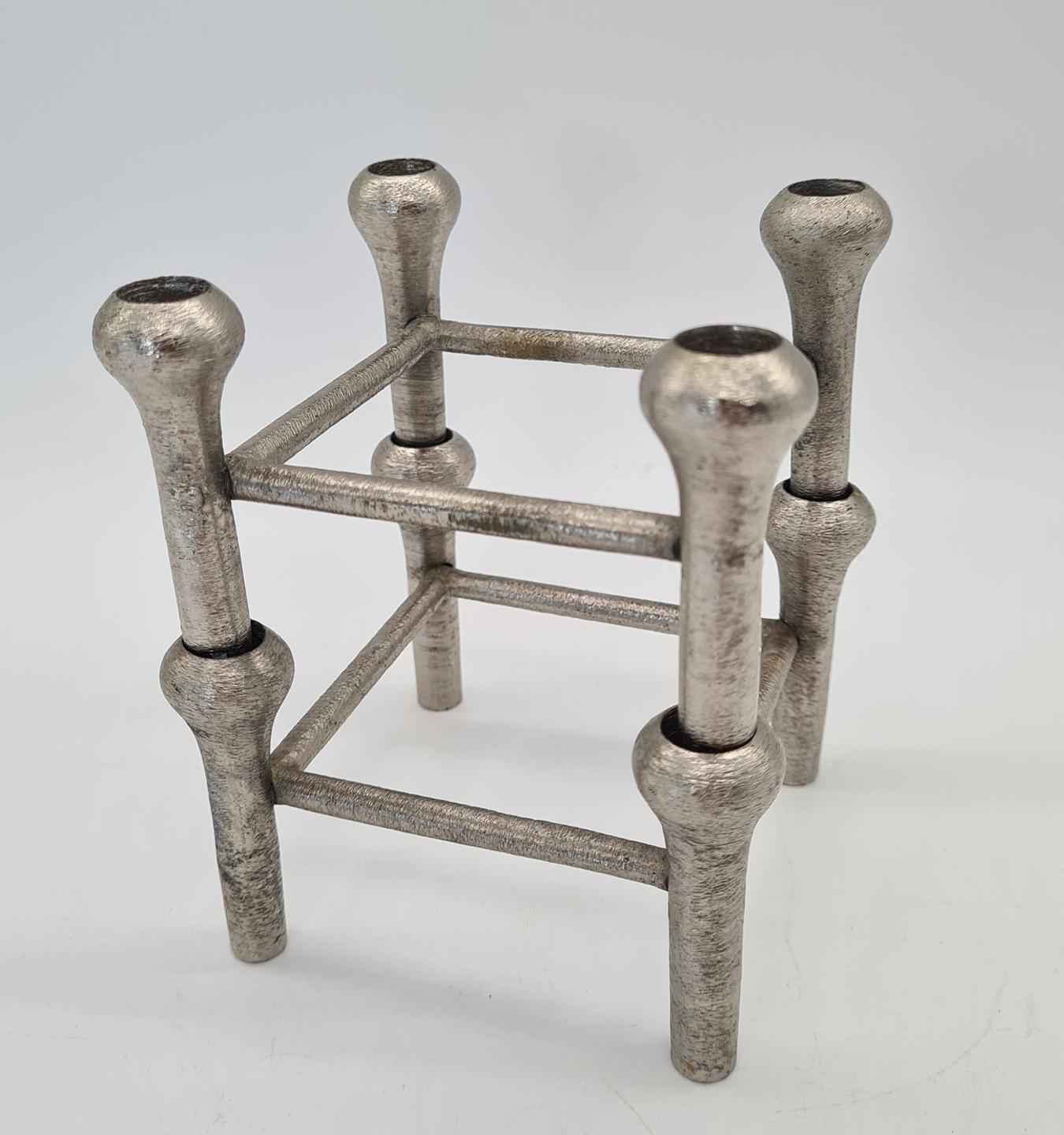 Scandinavian modular aluminium candleholders, Germany, 1970s