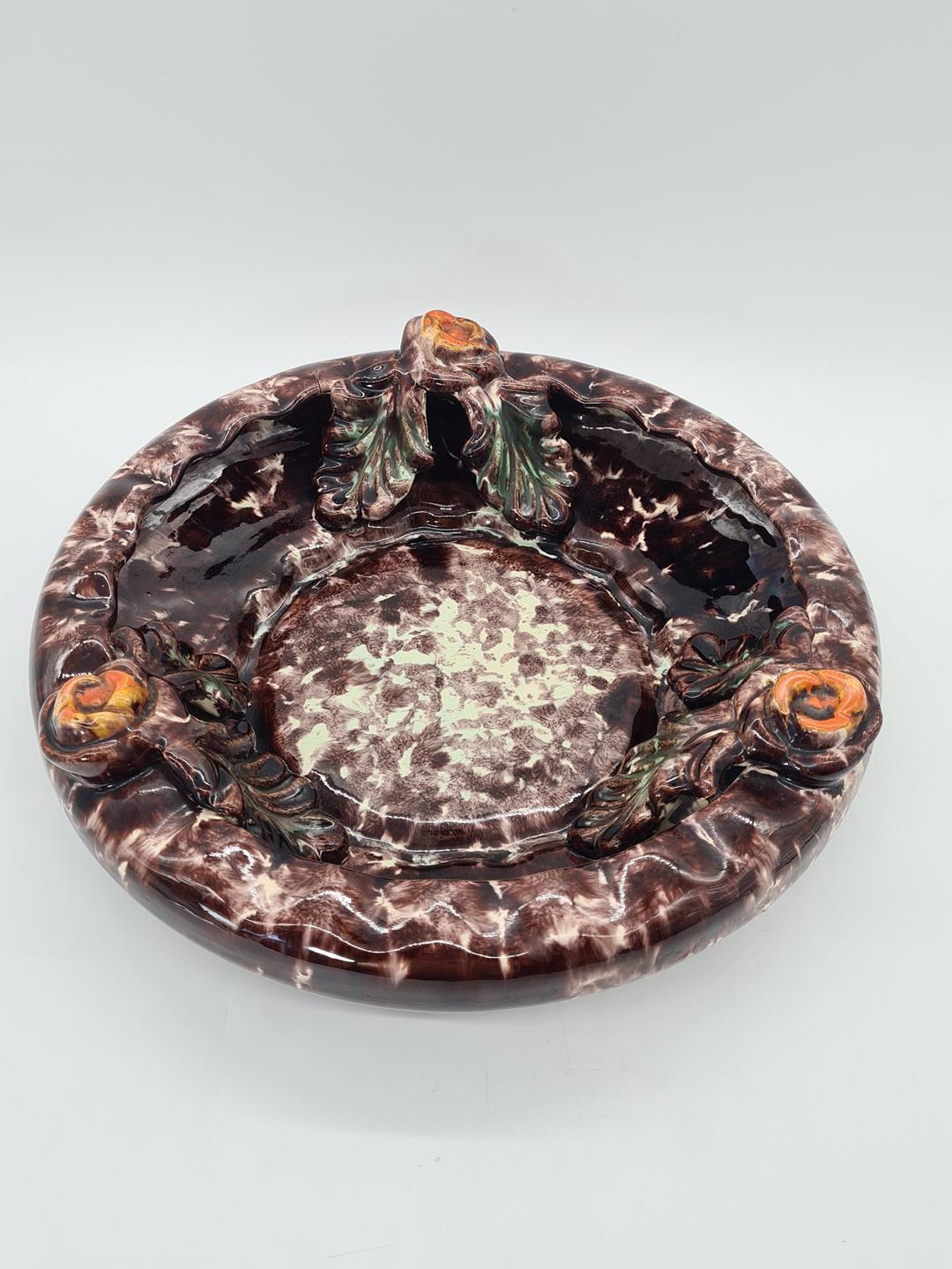 Large decorative ceramic plate, Jasba Keramik, Germany, 1960s