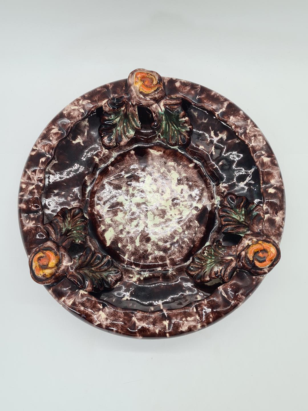 Large decorative ceramic plate, Jasba Keramik, Germany, 1960s